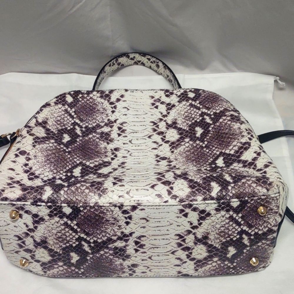 Giorgia Milani Designer Italian Snakeskin Print 100% Genuine Leather Handbag NWT - Picture 10 of 16